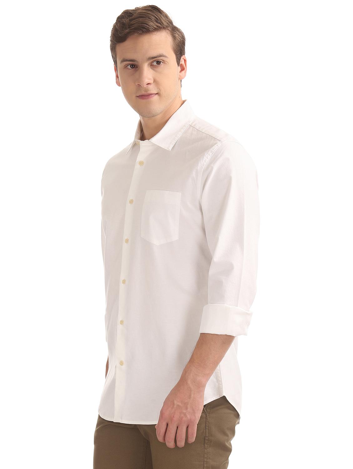 white solid casual shirt - 17598015 - Zoom Image - 2