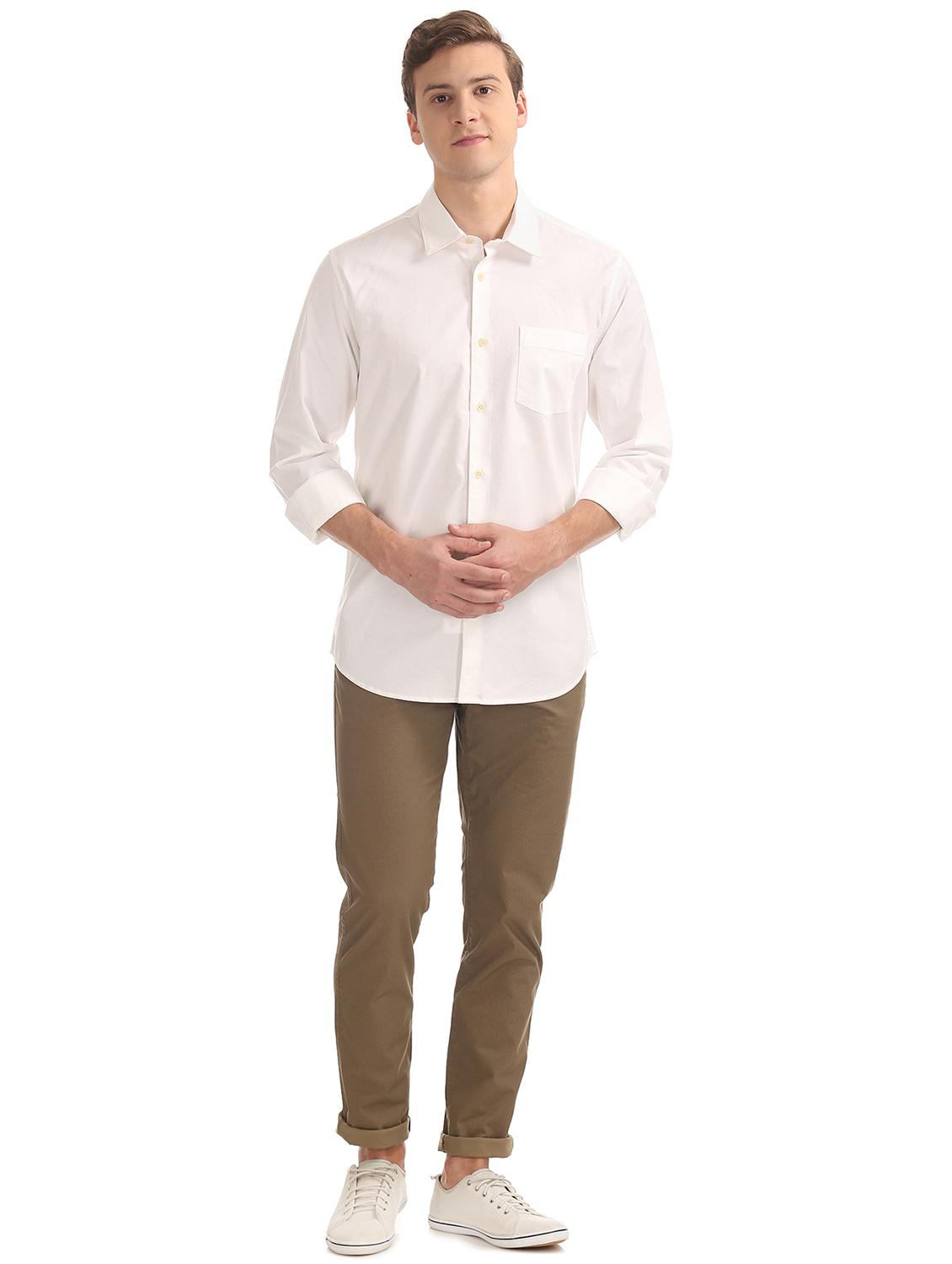 white solid casual shirt - 17598015 - Zoom Image - 4
