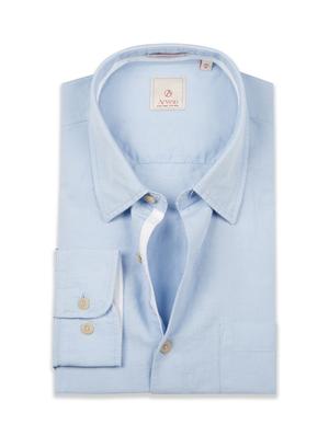 light blue solid linen casual shirt - 17598025 - Standard Image - 5