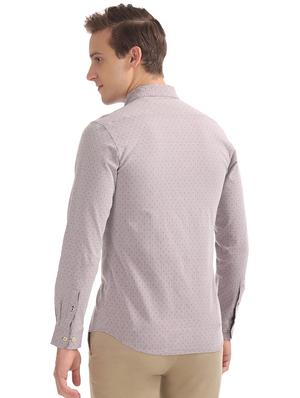 purple self design casual shirt - 17598047 - Standard Image - 3