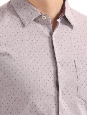 purple self design casual shirt - 17598047 - Standard Image - 6