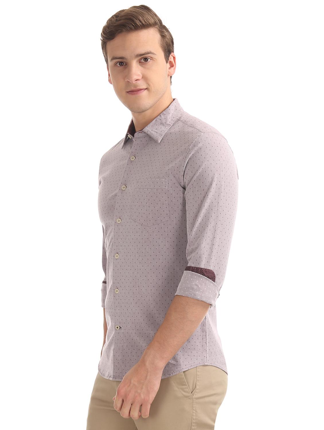 purple self design casual shirt - 17598047 - Zoom Image - 2