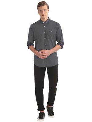 navy blue printed casual shirt - 17598049 - Standard Image - 4