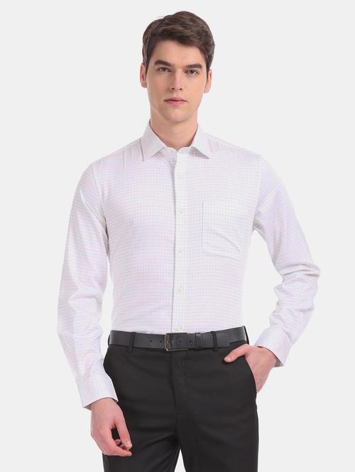 white checkered formal shirt - 17598086 - Standard Image - 1