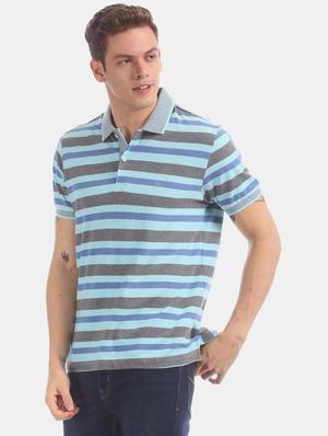 blue striped polo t-shirt - 17598143 - Standard Image - 2