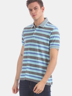 blue striped polo t-shirt - 17598143 - Standard Image - 3