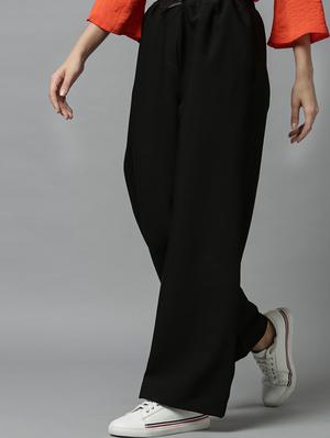 solid wide leg trouser - 17598236 - Standard Image - 3