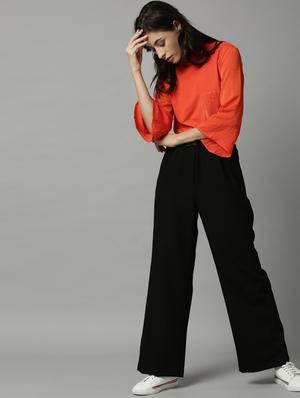 solid wide leg trouser - 17598236 - Standard Image - 5