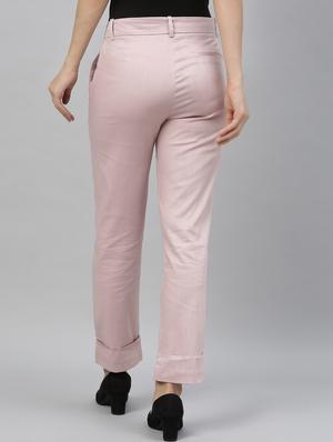 high rise flat front trouser - 17598245 - Standard Image - 3