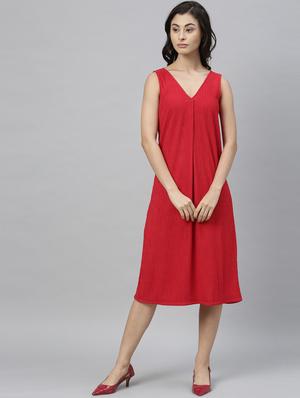 v neck a-line dress - 17598257 - Standard Image - 3