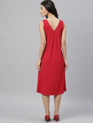 v neck a-line dress - 17598257 - Standard Image - 4