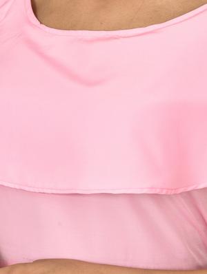 pink crepe fit & flare dress - 17598348 - Standard Image - 4