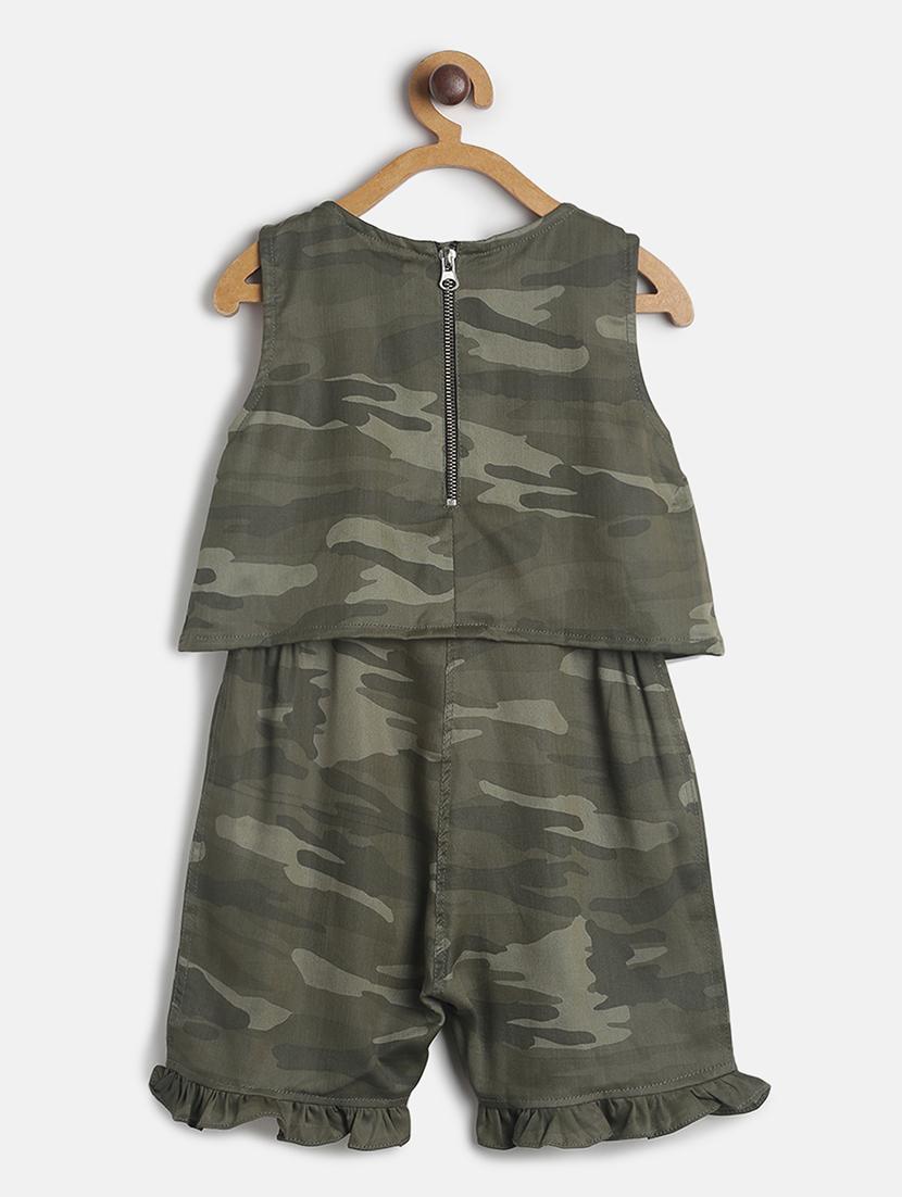 green printed jumpsuit - 17598425 - Zoom Image - 2