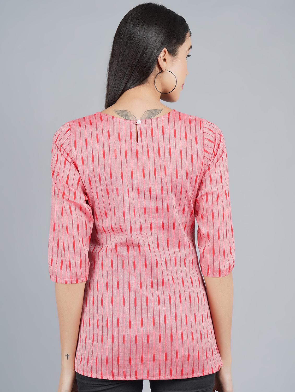 key hole neck printed top - 17598526 - Zoom Image - 3