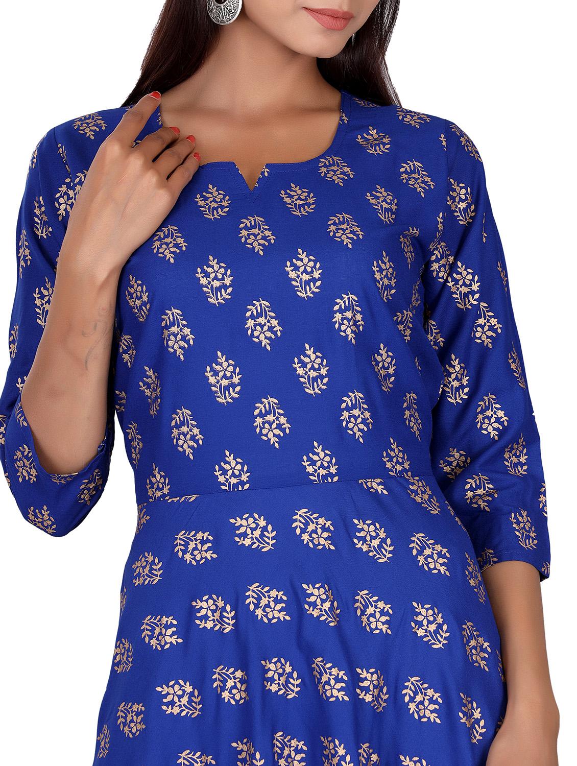printed a-line ethnic dress - 17598578 - Zoom Image - 4