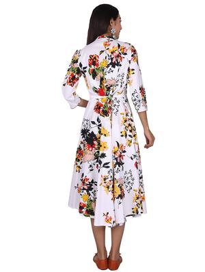 floral a-line ethnic dress - 17598589 - Standard Image - 3