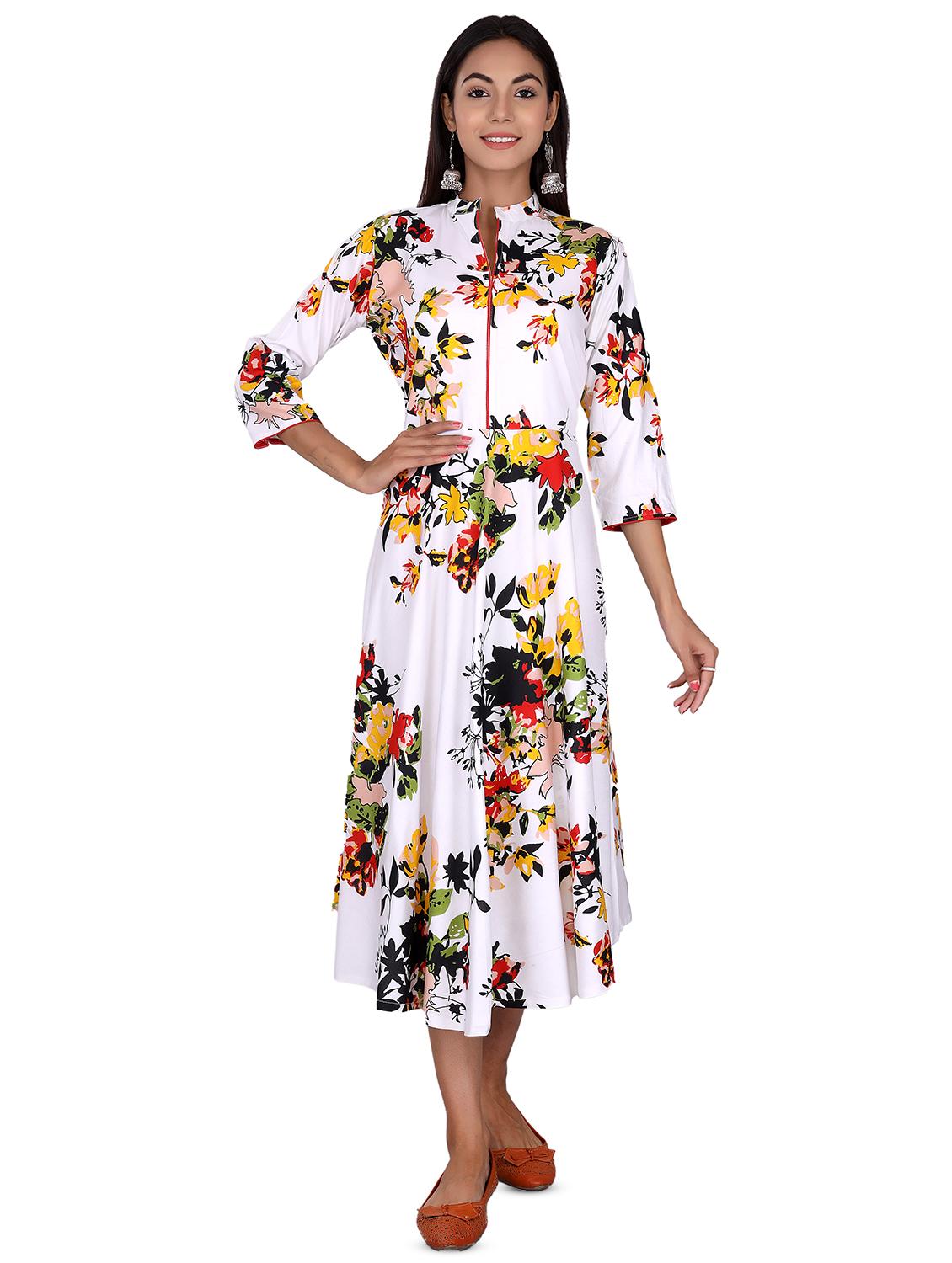 floral a-line ethnic dress - 17598589 - Zoom Image - 1