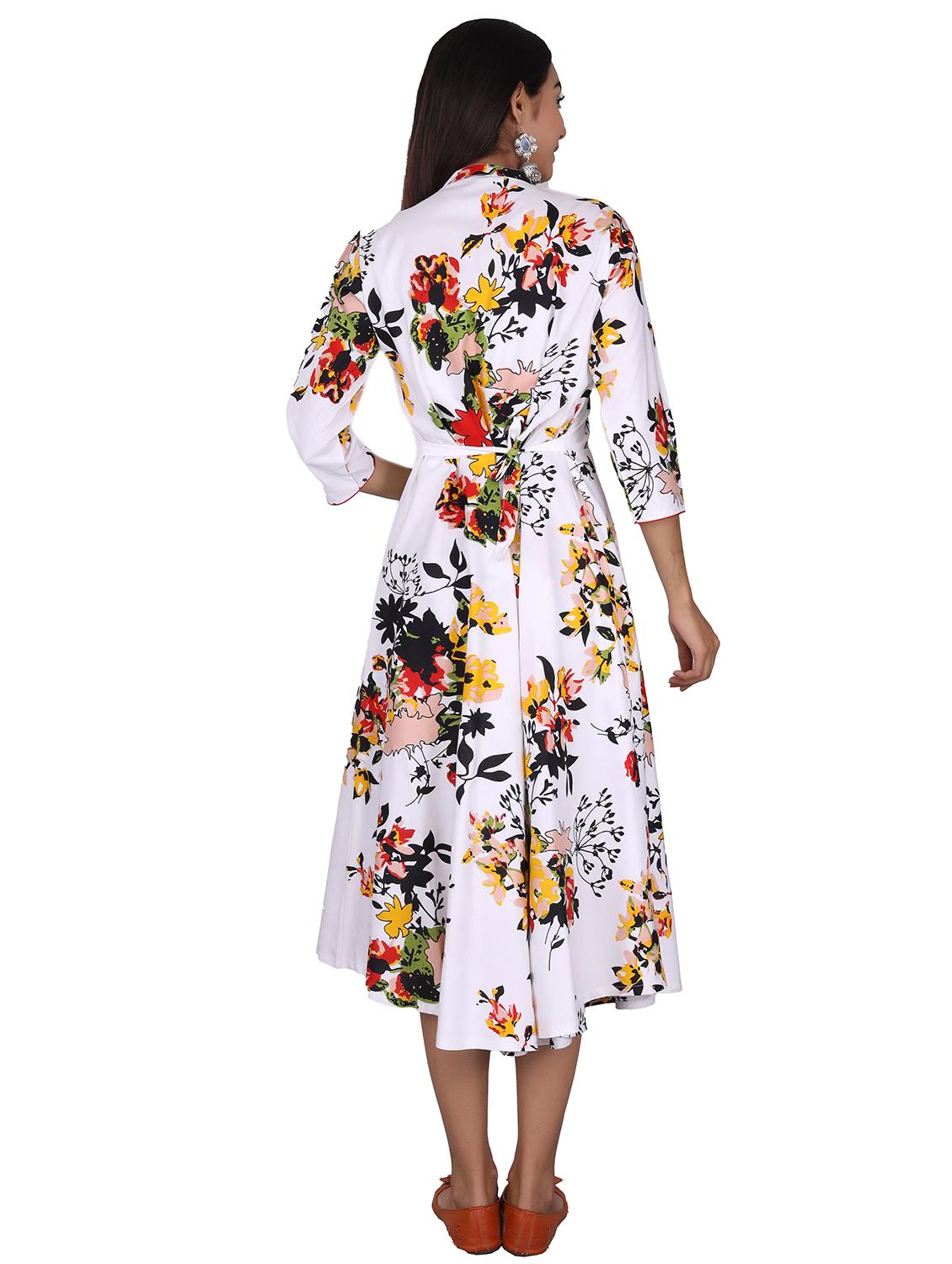 floral a-line ethnic dress - 17598589 - Zoom Image - 3