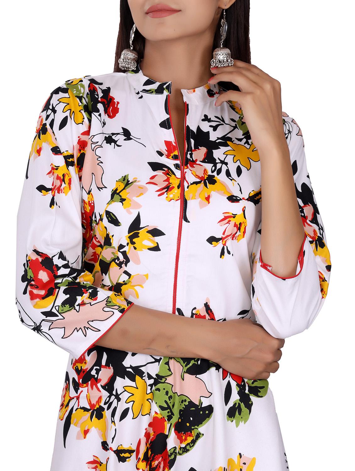 floral a-line ethnic dress - 17598589 - Zoom Image - 4