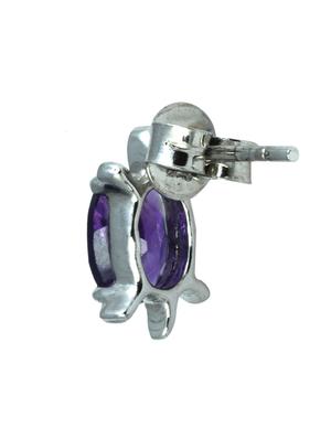 purple silver studs earring - 17599195 - Standard Image - 2