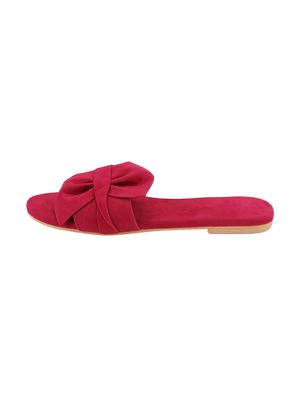 red synthetic slip on sandals - 17599224 - Standard Image - 3