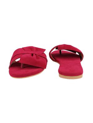 red synthetic slip on sandals - 17599224 - Standard Image - 4