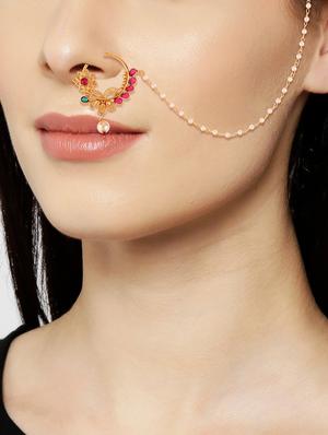gold plated ring nose pin - 17599312 - Standard Image - 3