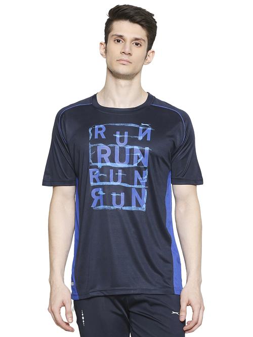 navy blue printed t-shirt - 17599534 - Standard Image - 1