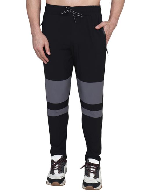black color block full length track pant - 17599591 - Standard Image - 1
