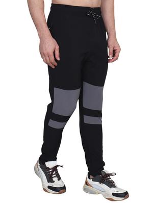 black color block full length track pant - 17599591 - Standard Image - 2