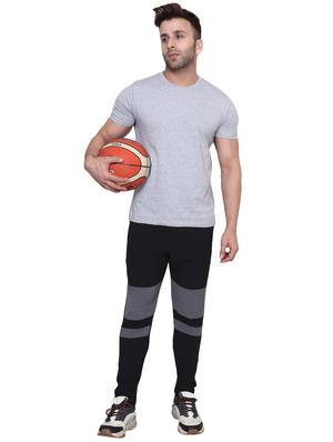 black color block full length track pant - 17599591 - Standard Image - 4