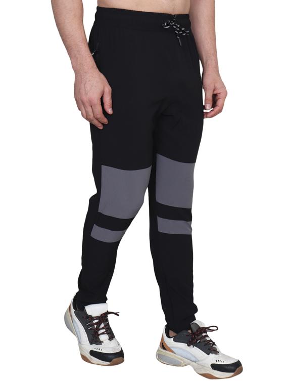 black color block full length track pant - 17599591 - Zoom Image - 2
