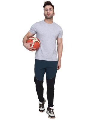 dark blue color block full length track pant - 17599592 - Standard Image - 4