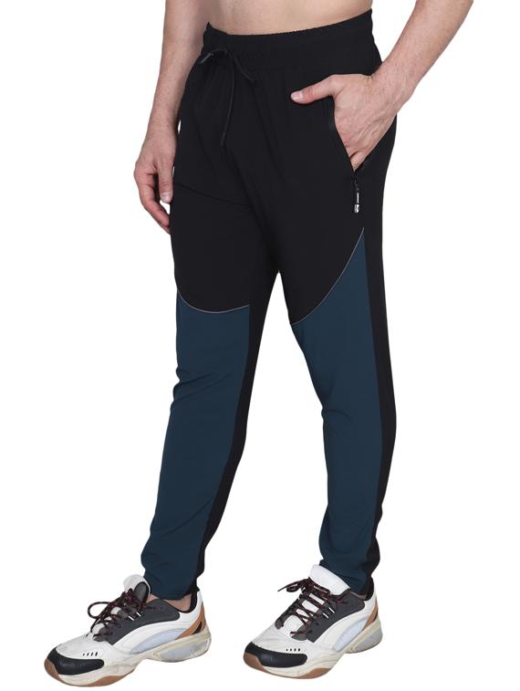 black color block full length track pant - 17599593 - Zoom Image - 2
