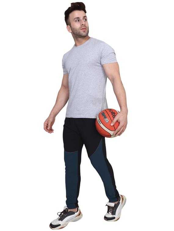 black color block full length track pant - 17599593 - Zoom Image - 4