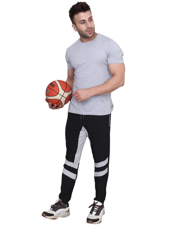 black color block full length track pant - 17599600 - Zoom Image - 4