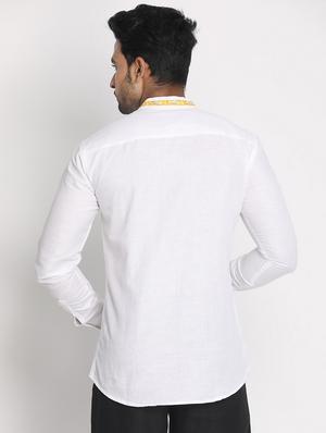 white linen casual shirt - 17599660 - Standard Image - 3