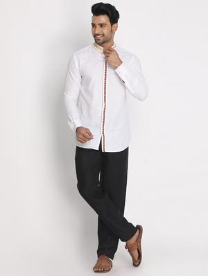 white linen casual shirt - 17599660 - Standard Image - 4