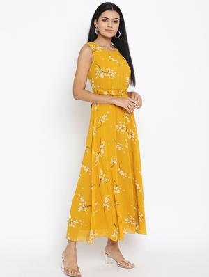 tie back floral maxi dress - 17599910 - Standard Image - 2