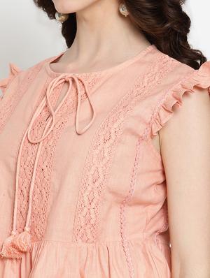 tie up neck peplum top - 17599916 - Standard Image - 5
