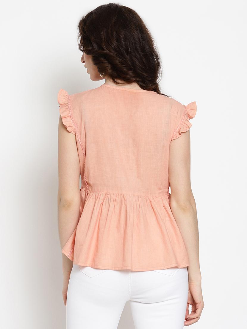 tie up neck peplum top - 17599916 - Zoom Image - 3