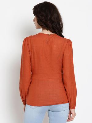tie front checkered top - 17599919 - Standard Image - 3
