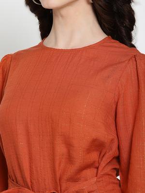 tie front checkered top - 17599919 - Standard Image - 5