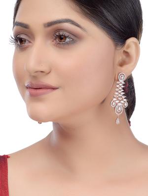 gold brass drop earring - 17599971 - Standard Image - 4