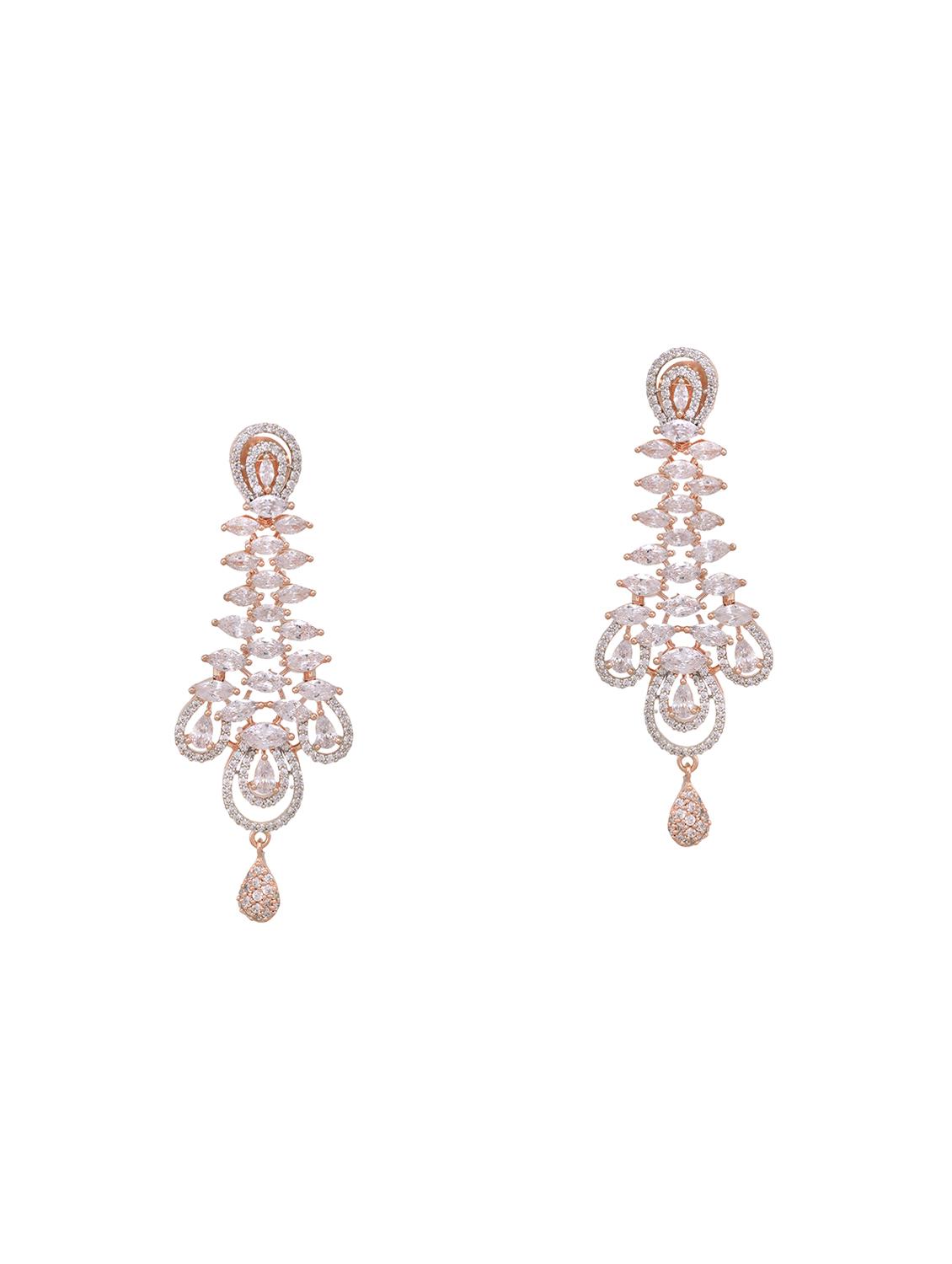 gold brass drop earring - 17599971 - Zoom Image - 2