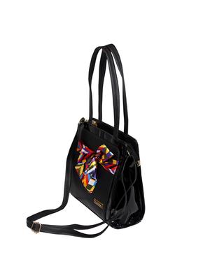 black leatherette (pu) regular handbag - 17599988 - Standard Image - 4