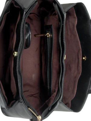 black leatherette (pu) regular handbag - 17599996 - Standard Image - 3