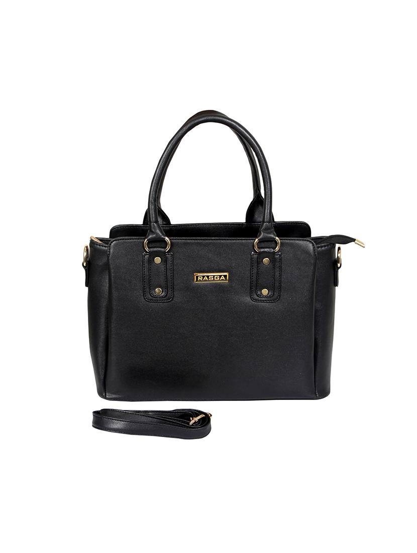 black leatherette (pu) regular handbag - 17599996 - Zoom Image - 1