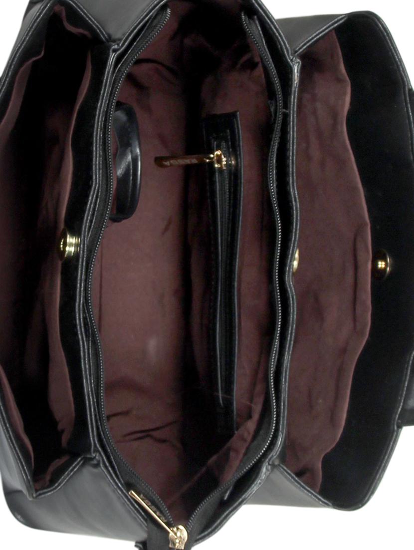 black leatherette (pu) regular handbag - 17599996 - Zoom Image - 3