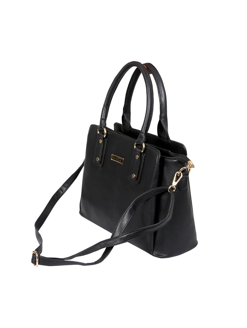 black leatherette (pu) regular handbag - 17599996 - Zoom Image - 4